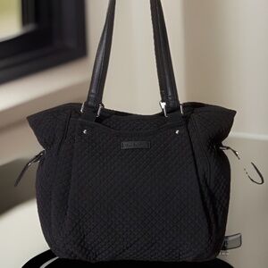 New Vera Bradley Microfiber Sacoche Glenna Satchel Purse Black